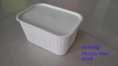 LID / 큰 플라스틱 저장 빈과 노란 플라스틱 저장 용기