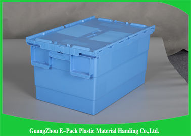 Warehouse Plastic Storage Bins With Lids , 600 * 400 * 315mm Customized Storage Plastic Boxes