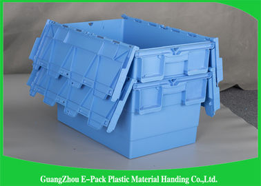 Warehouse Plastic Storage Bins With Lids , 600 * 400 * 315mm Customized Storage Plastic Boxes